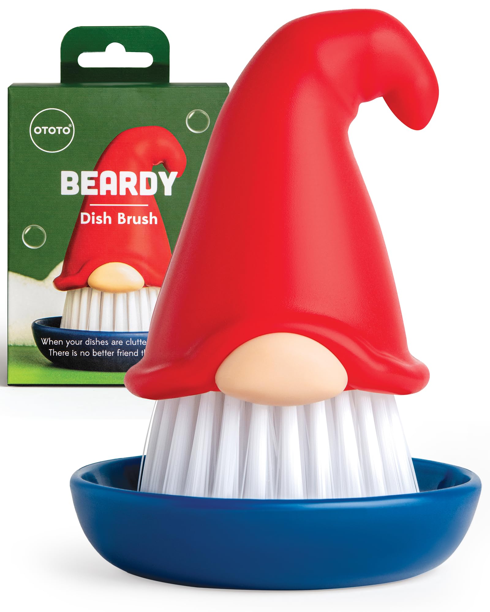 New!! Beardy Dish Brush by Ototo - Dish Scrub Brush, Gnome Gifts, Gnomes, Quirky Gifts, Dish Brush, Cute Kitchen Accessories, Funny Kitchen Gadgets, Vegetable Brush, Cute and Useful Gifts for Women