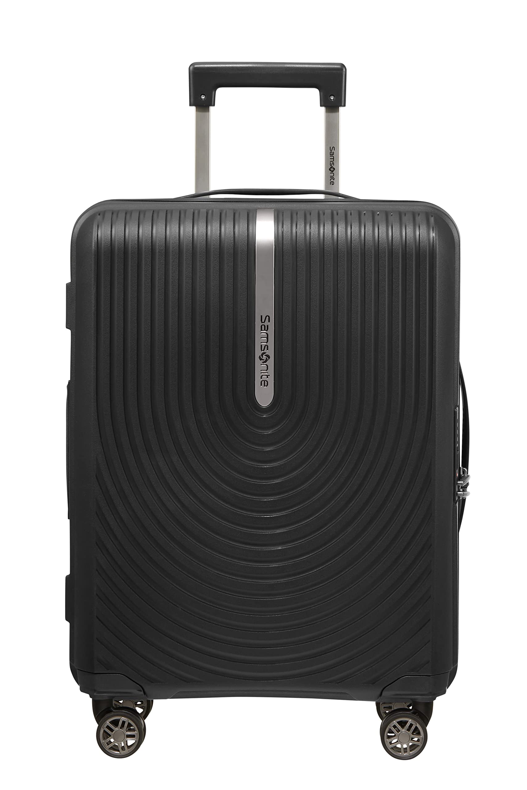 Samsonite Trolley Bag for Travel for Men Women | Hi-Fi 55 Cms Polyester Hardsided Cabin 8 Wheels Trolley Bag | Travel Bag for Luggage | Spinner Suitcase for Travel Bag for Luggage, Black