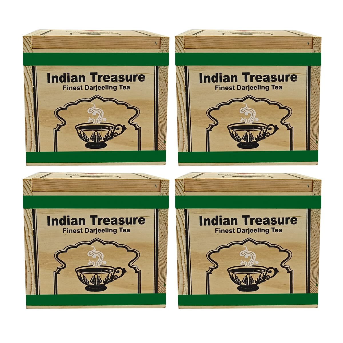 Duncans Indian Treasure - Premium Darjeeling Tea - (100 g x 4 Wooden Chestlet) | Superior Flavor & Aroma | Gift for Tea Lovers - 400 Grams