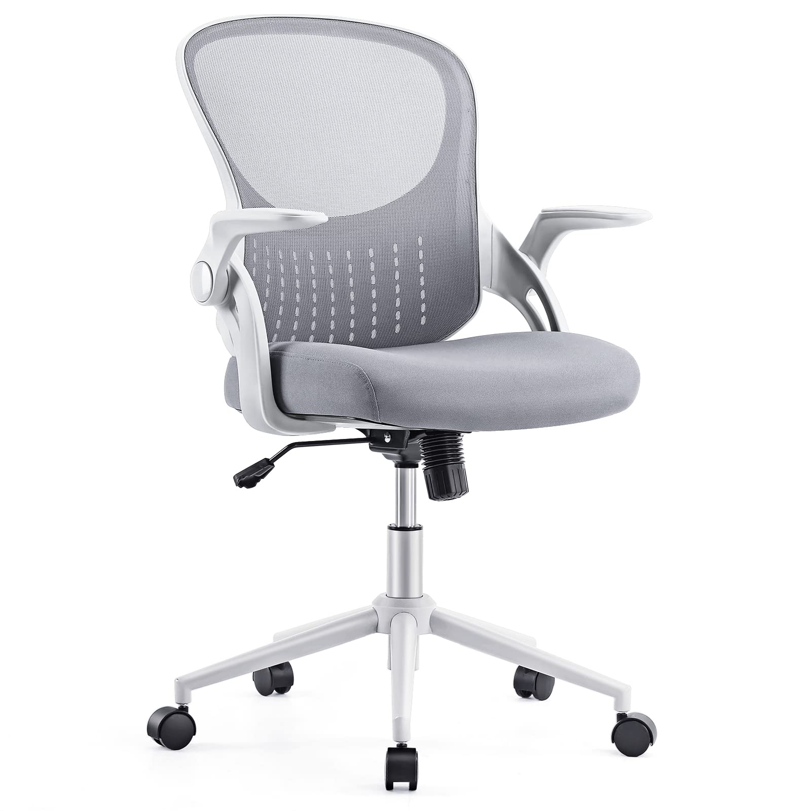 OLIXISHome Desk Office Chair, Flip-up Arm, Grey