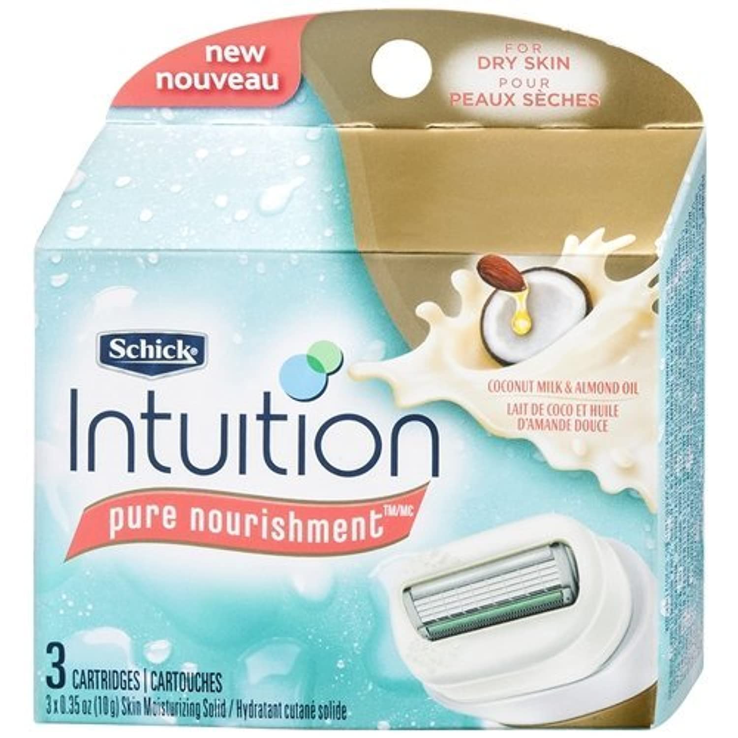 SCHICKIntuition Pure Nourishment Coconut Razor Refill 3 Cartridges