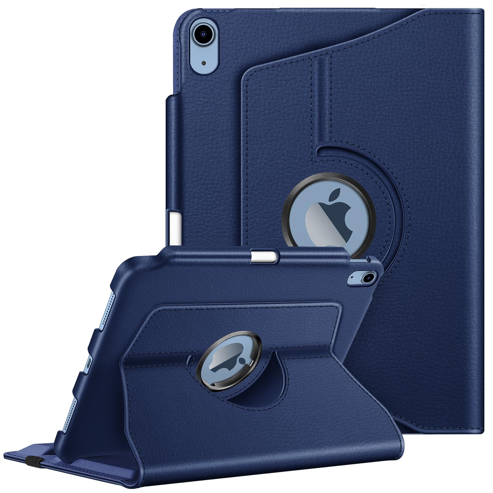 Fintie Rotating Case for iPad 10th Generation 10.9 Inch Tablet (2022 Model) with Pencil Holder - 360 Degree Rotating Protective Stand Cover with Auto Sleep/Wake, Navy