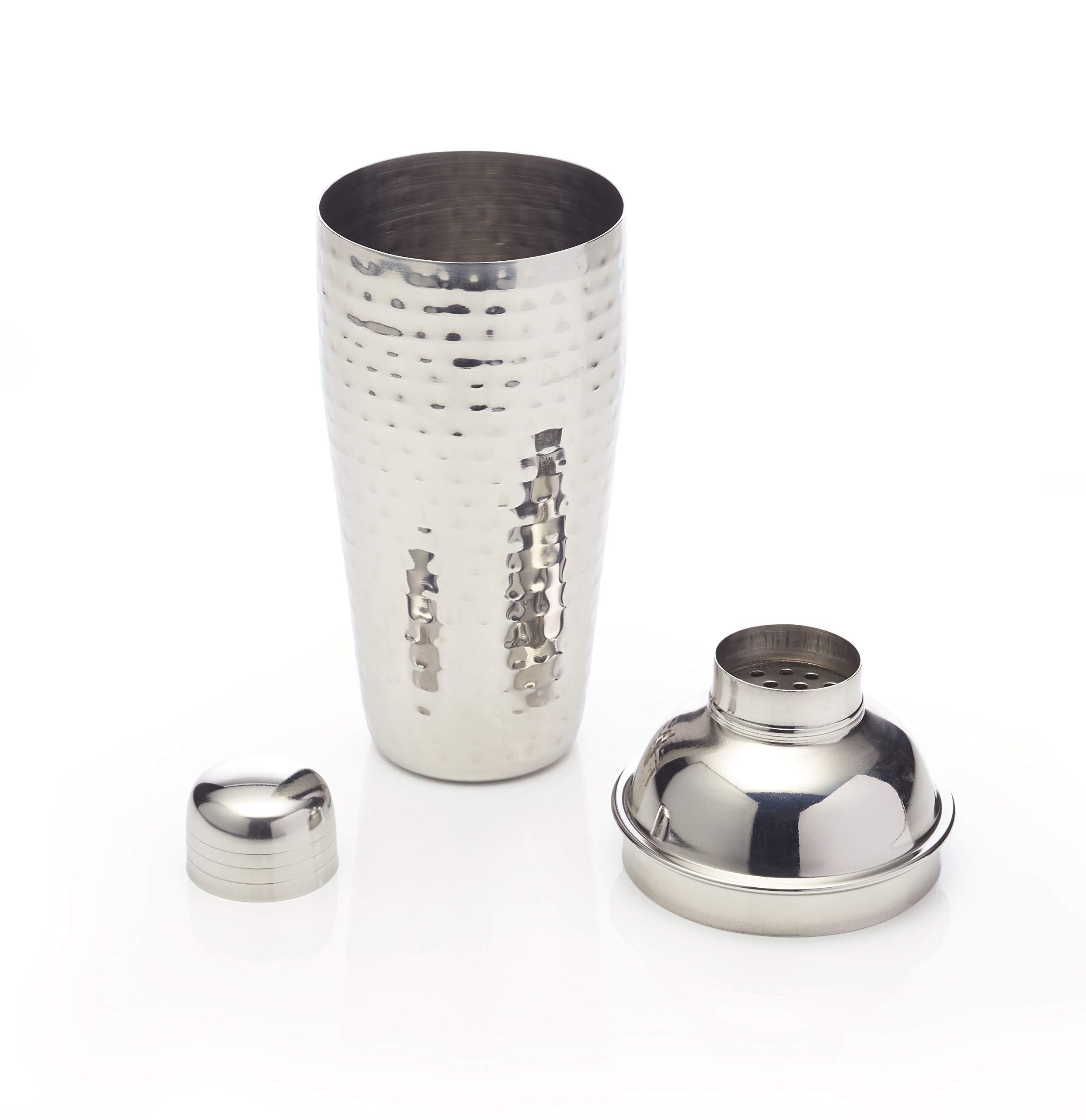 BarCraft 700ml Hammered Stainless Steel Cocktail Shaker, Gift Tagged