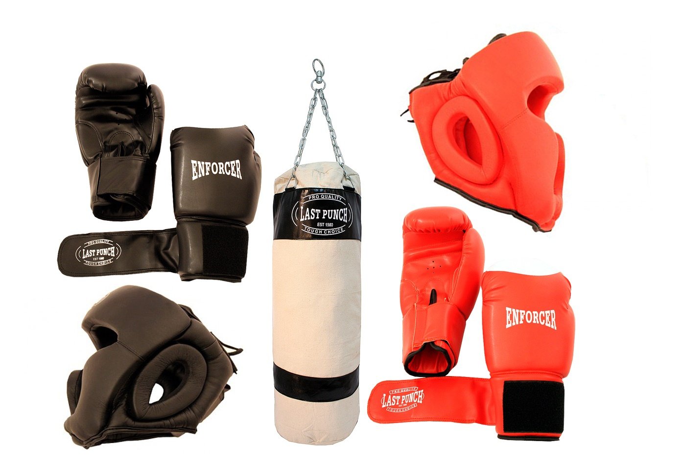 Boxing Package New 1 Pair of Headgears 2 Pair Gloves & Punching Bag