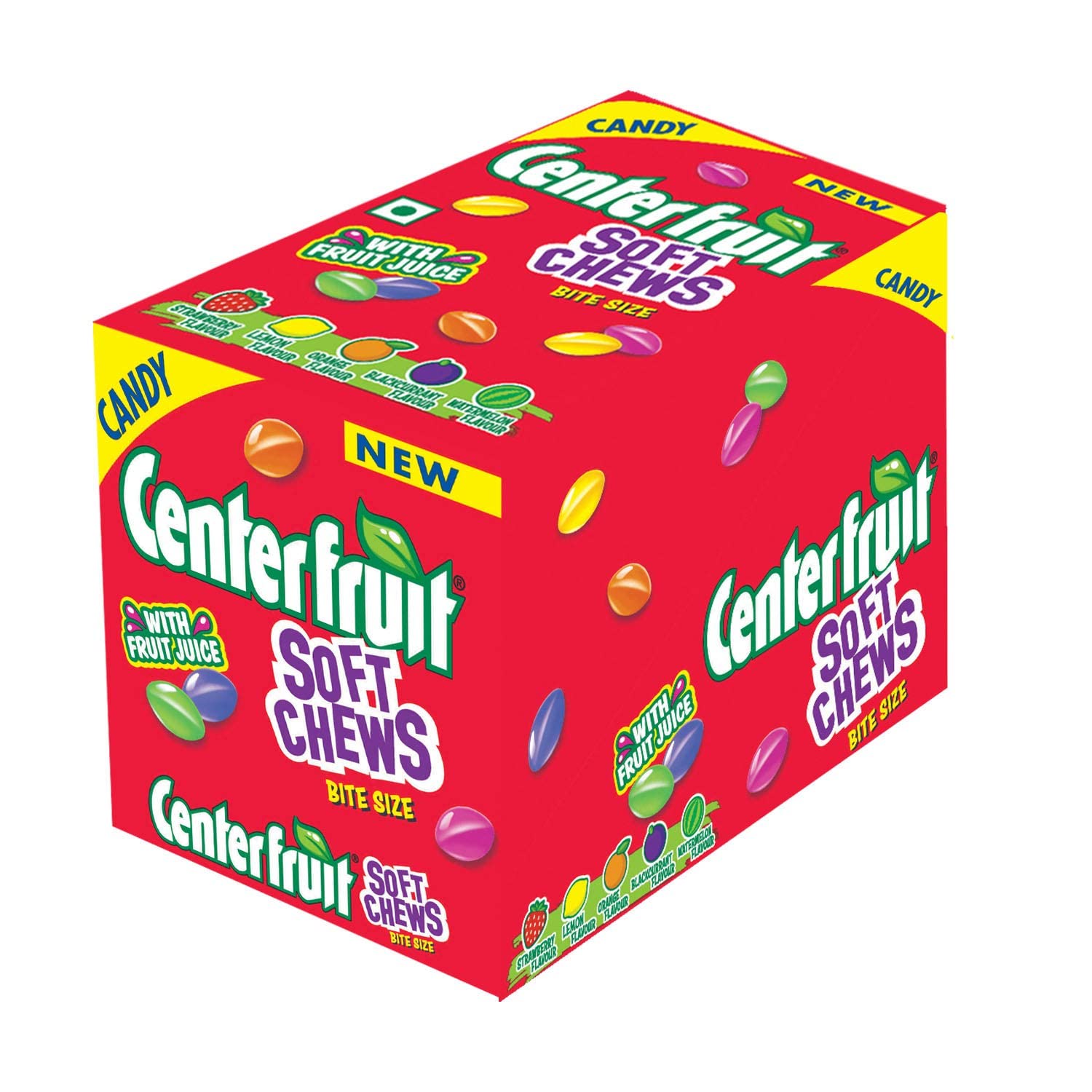 Center Fruit, Soft Chews Bite Size, with Fruit Juice, 264g (8 Units x 33g Each)