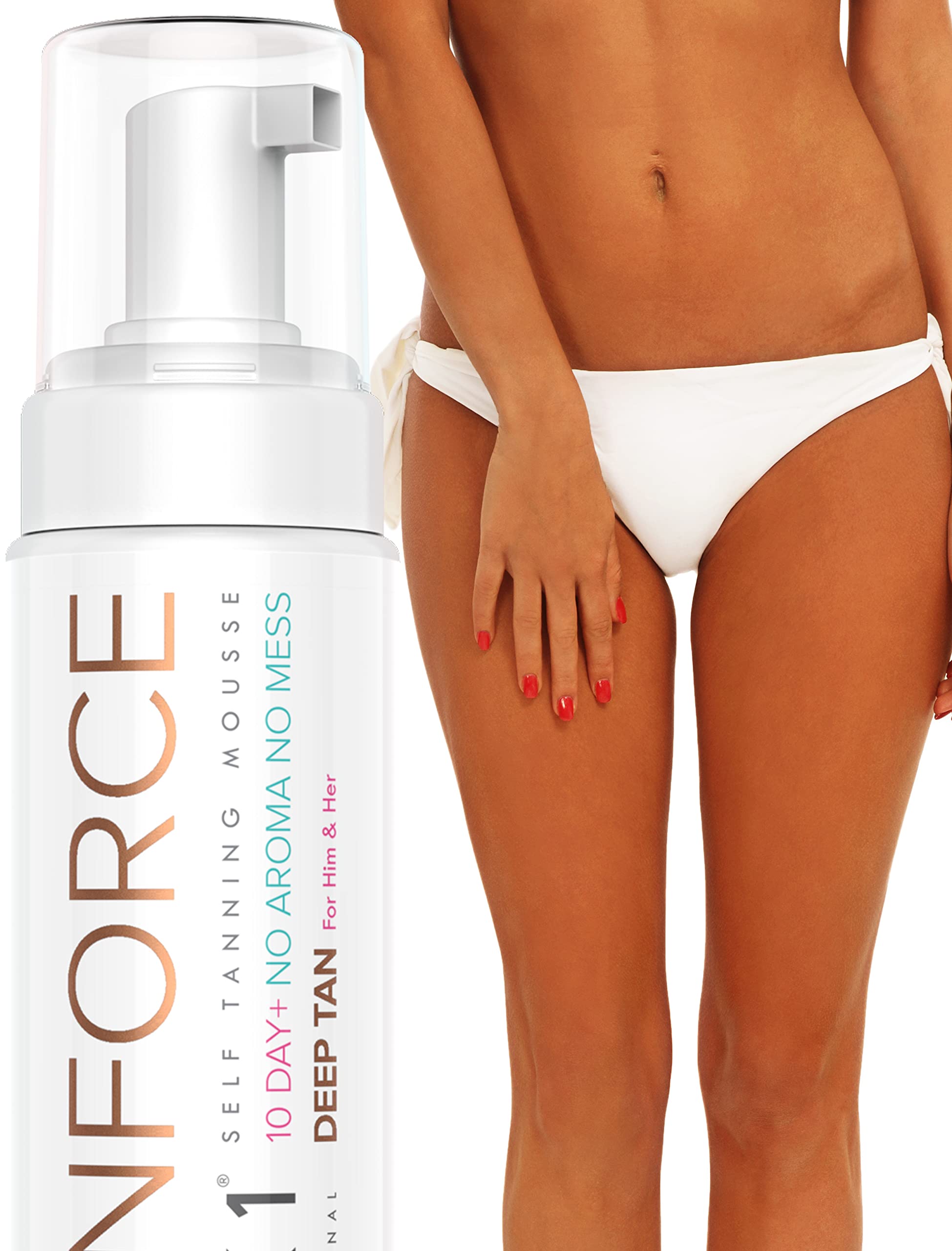 NEW NYK1 TANFORCE Invisible, Low Odour Self-Tanning DEEP TAN Force Fake Developing Skinny Look Tan Tanning Mousse. The 1st BOYFRIEND Friendly Tan!