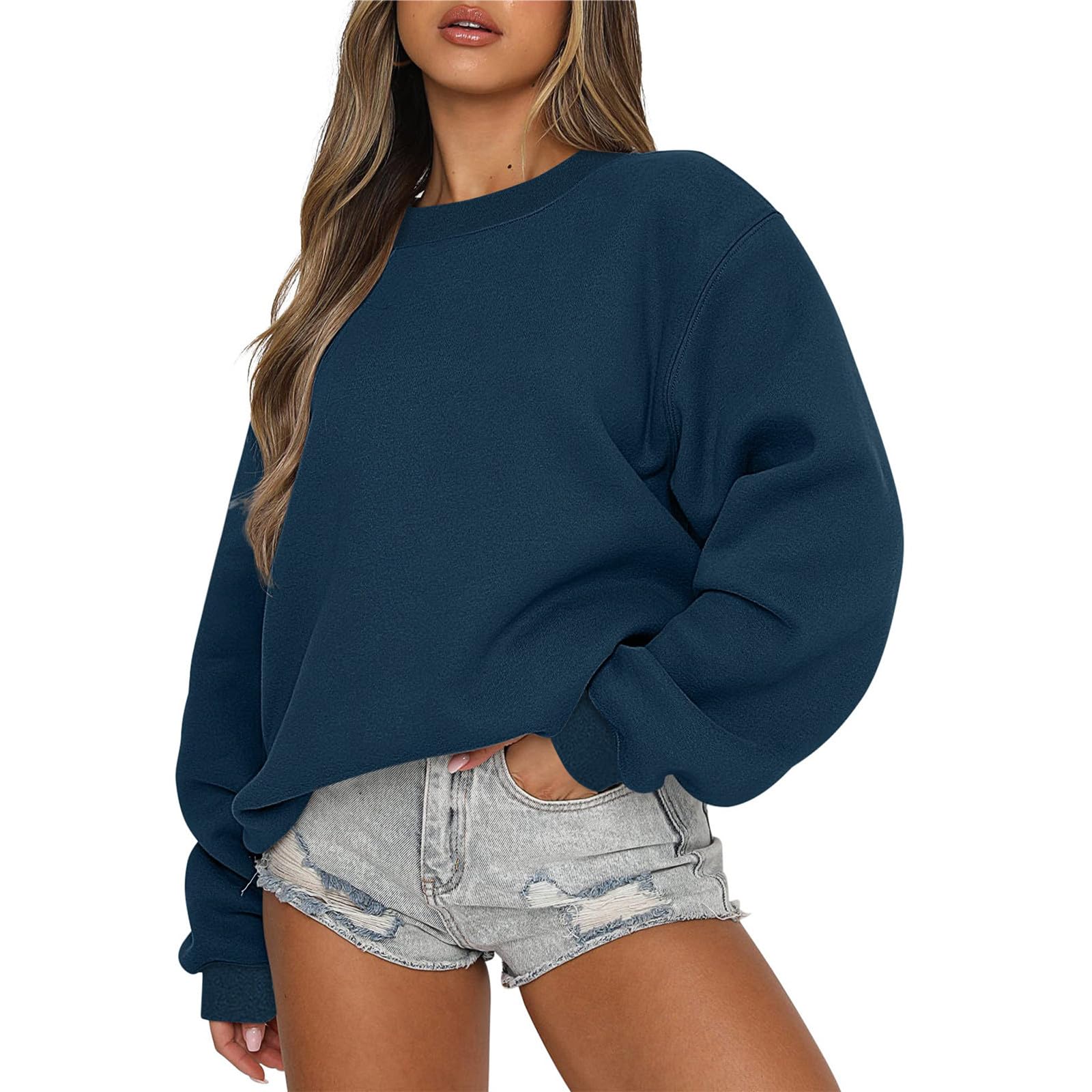 Oversized Sweatshirt for Women Fall Fashion 2024 Crewneck Pullover Tops Loose Casual Preppy Winter Clothes Outfits