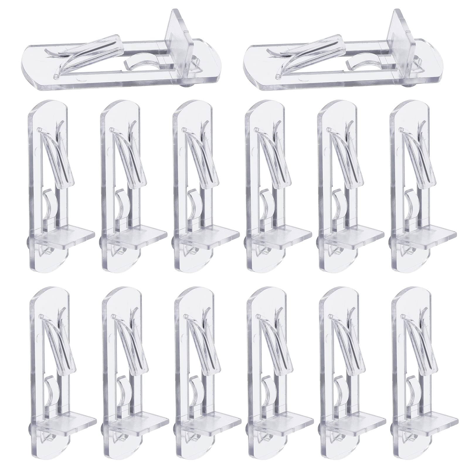 20 Pcs Plastic Locking Shelf Pins 5mm, 3/4” Clear Plastic Locking Shelf Support Peg Clips for 5mm Diameter Peg Hole & 3/4 Inch Cabinet Shelf