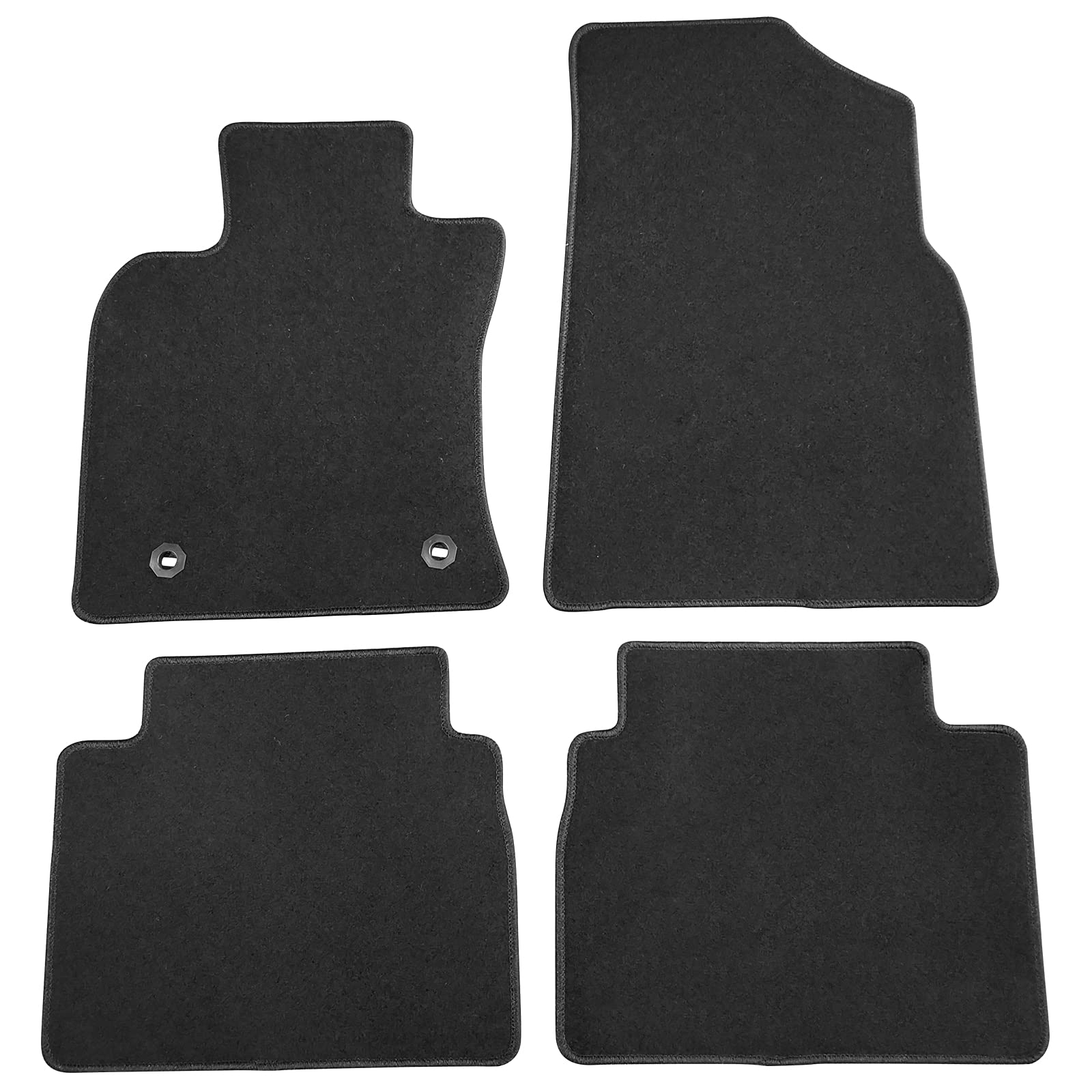 IKON MOTORSPORTS, Floor Mats Compatible With 2018-2022 Toyota Camry, Black Nylon Carpet Front & Rear 4PC Set, 2019 2020