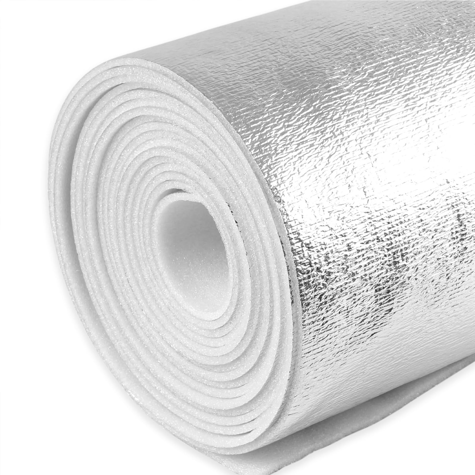 Halero5mm Reflective Insulation Foam Core Radiant Barrier 40“ × 80” Single Side Foil Cold and Heat Shield Thermal Insulation for Ceilings,Walls,Steel Buildings,Roofing ect