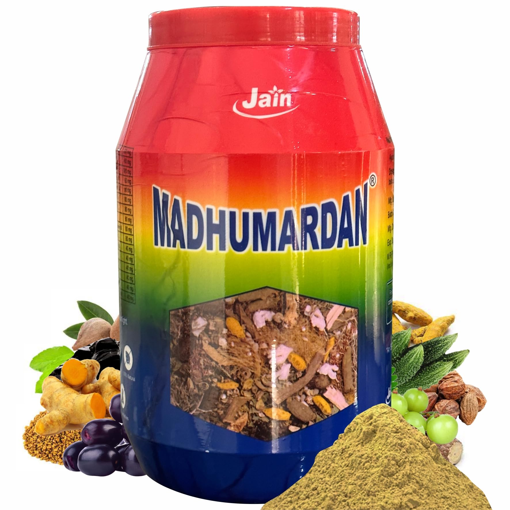 JAIN Madhumardan Powder, 300 g|, Natural, Ayurvedic Product | Enrichred with 32 Potent Herbs | Helps Maintain Healthy Blood Sugar levels & Glucose Level | 100% Natural, No Preservatives