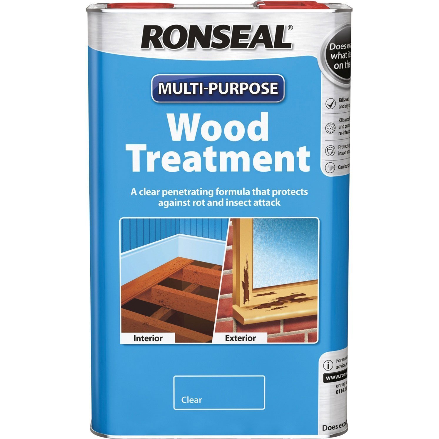 Ronseal RSLWT5L 5 Litre Multi-Purpose Wood Treatment - Natural