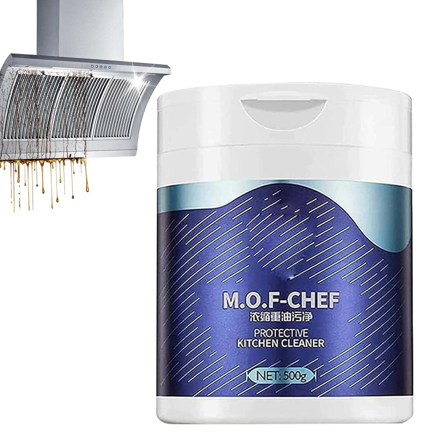 M.O.F-CHEF Protective Kitchen Cleaner, Heavy Kitchen Duty Degreaser, Mof Chef Protective Kitchen Cleaner Powder, Powerful Kitchen all Purpose Powder Cleaner (17.64 oz)