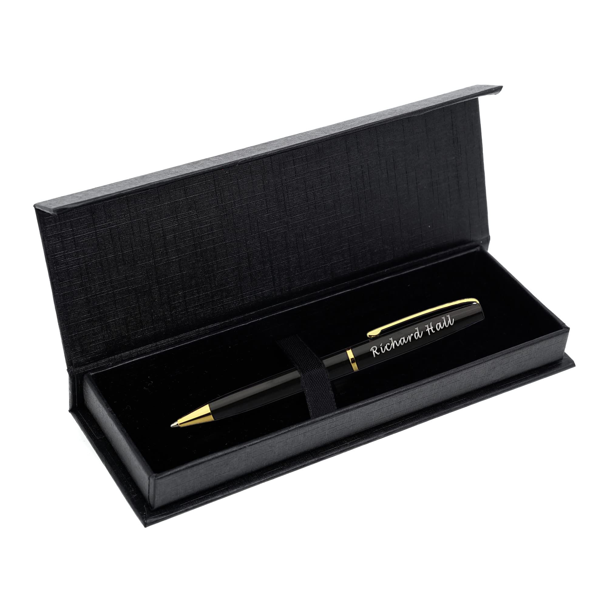 Paul Clover Personalised Glossy Ballpoint Pens and Engraved Pen, Teachers Gifts for Women Men, Personalised Pens for Women – Best Teacher Pens Gift with Gift Box and Velvet Pouch - Add your Name