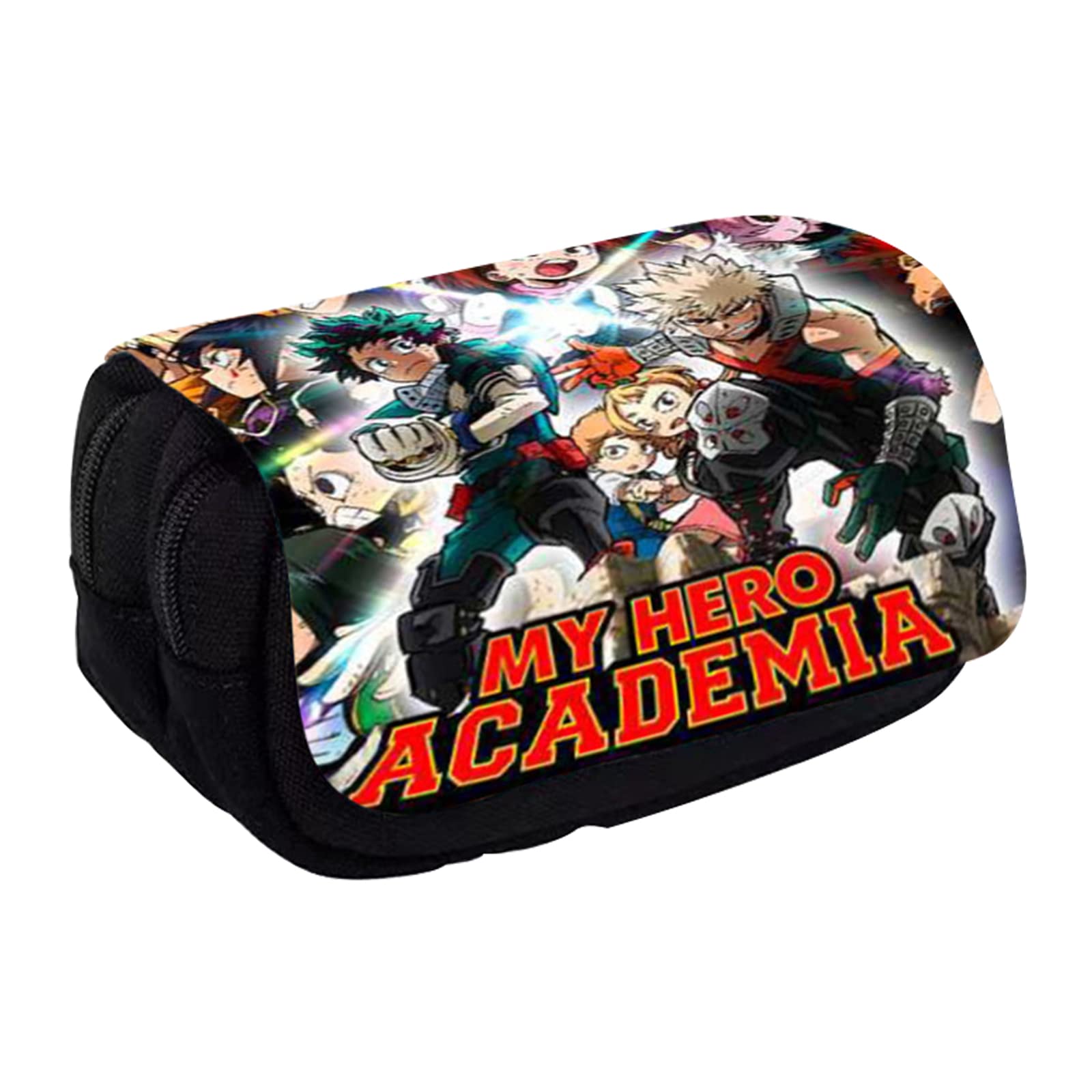 wopin My Hero Academia Pencil Case Cartoon Anime Double Zipper Pencil Case My Hero Academia Large Capacity Pencil Case Pouch for School Office Teen Boy Girl My Academia Fan