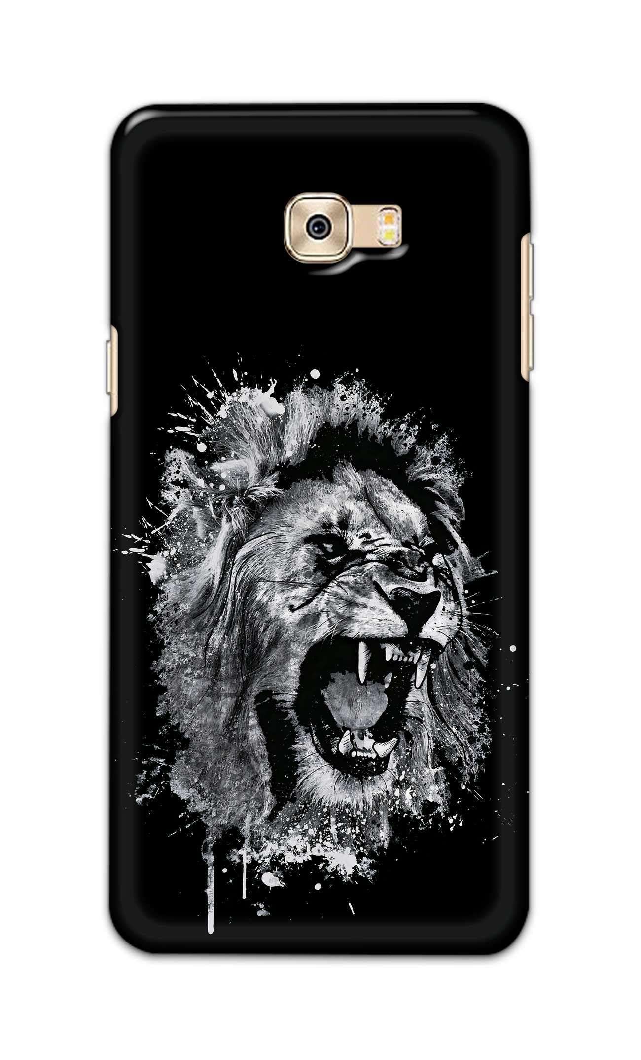 PRINTFIDAA® Printed Hard Back Cover for Samsung Galaxy C7 Pro Back Cover (Lion Design) -190724(DL)