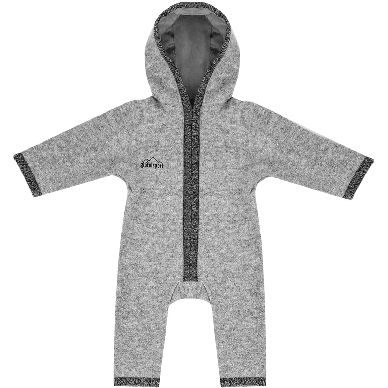 Wollwalk Baby Jumpsuit - Walko Overall with Zip Made of Natural Merino Wool Fleece I Wool Suit Wallwalk Overall Made of Virgin Wool for Toddlers Babies