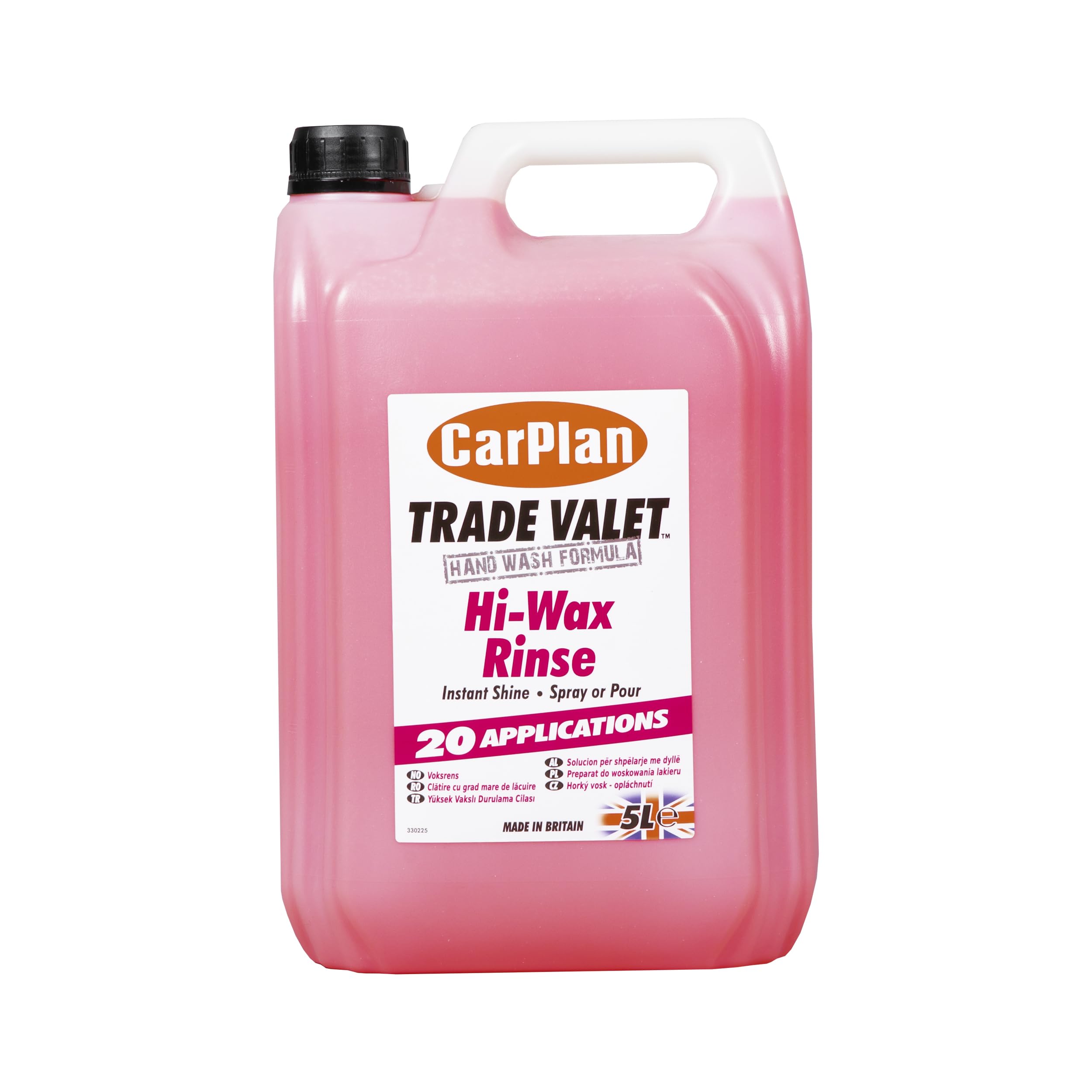 CarPlan Trade Valet Hi-Wax Rinse Instant Shine - 20 Applications, 5 L