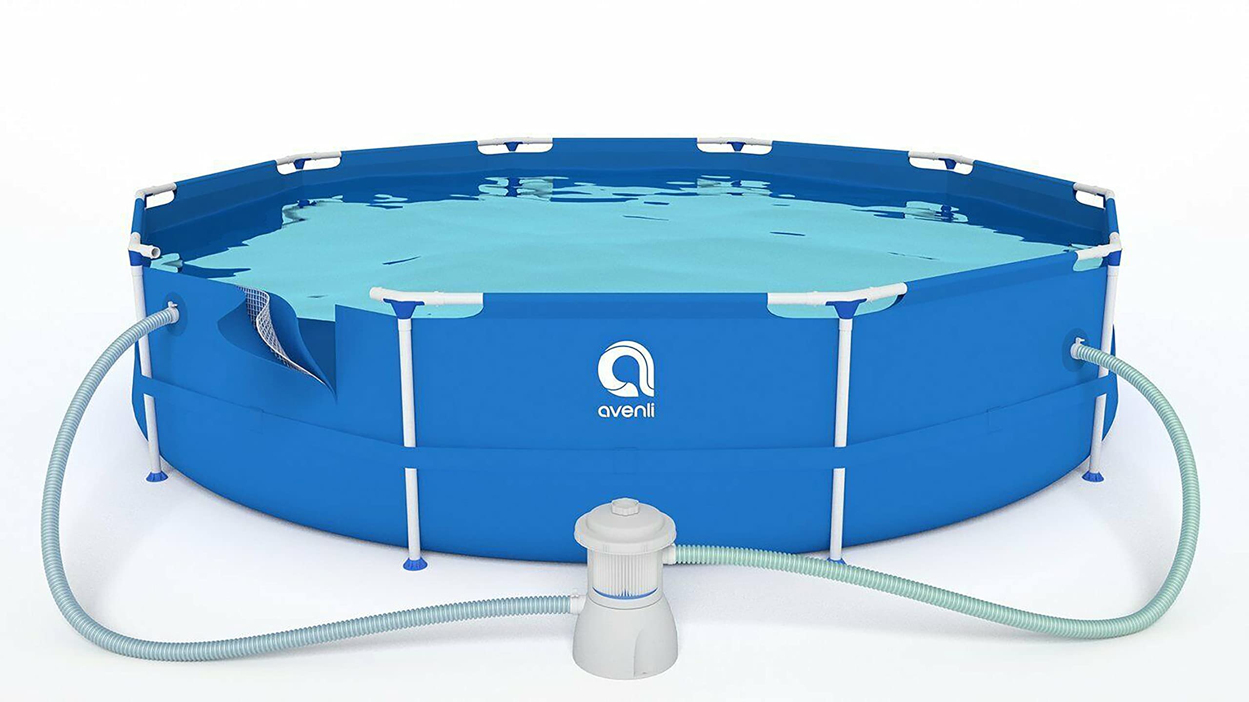 Avenli 14Ft X 33" Swimming Pool, Easy Assemble Round Steel Frame Ground Pool Set with Filtering Water Pump