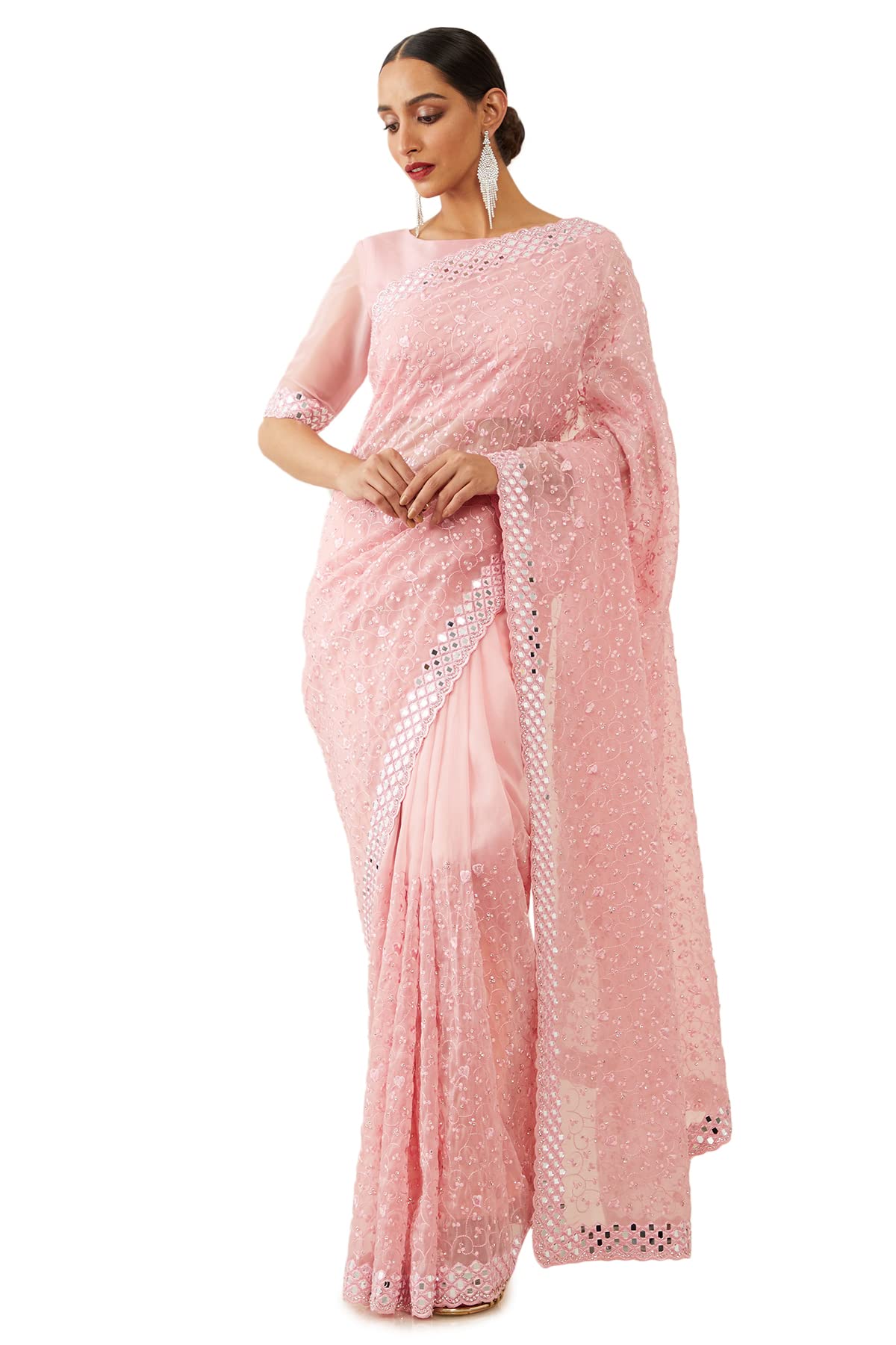 SochPink Silk Printed Women Saree