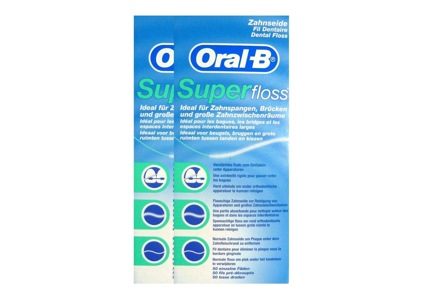 2X Oral-B Superfloss Dental Floss 50 Threads