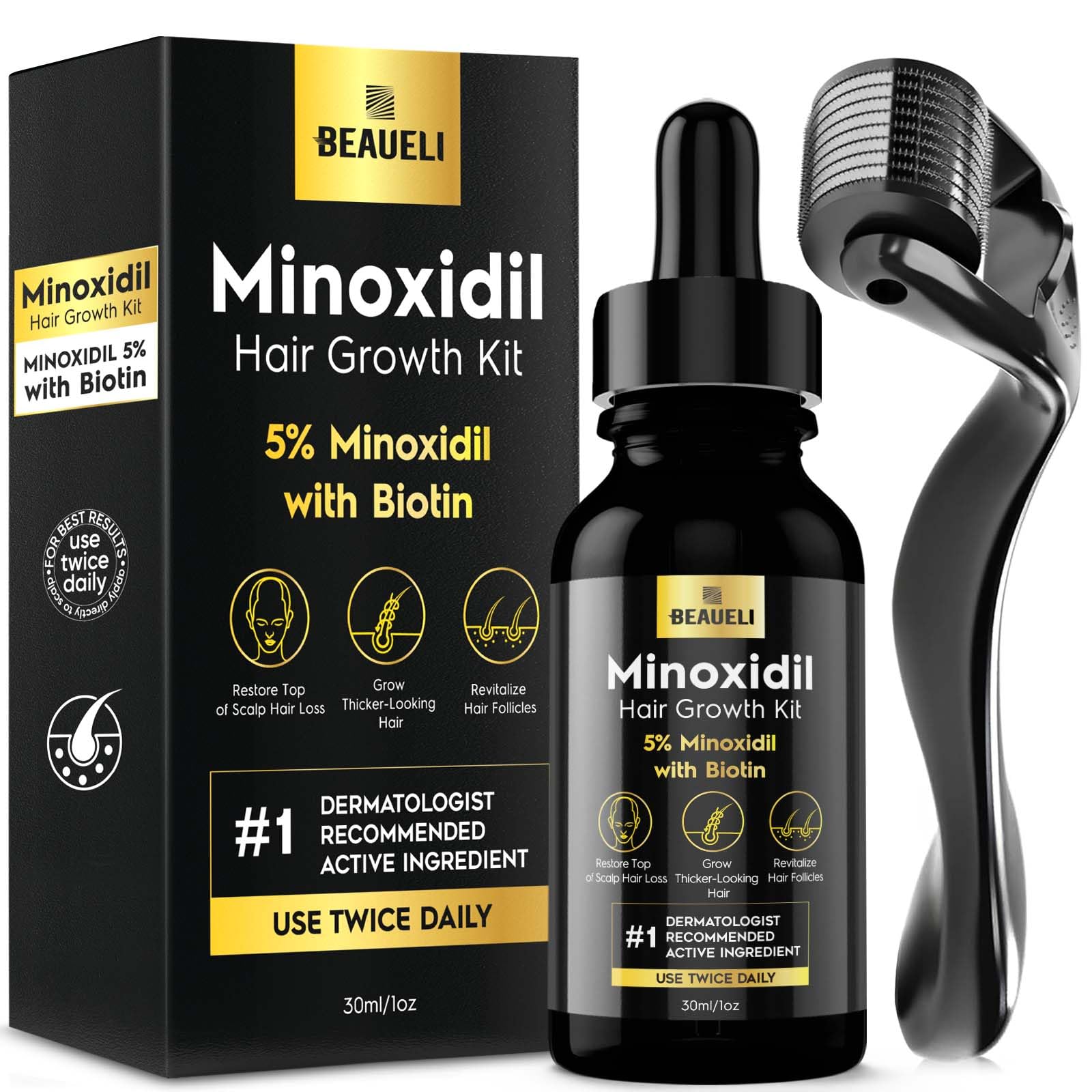 Minoxidil for Men Beard Growth Kit, Minoxidil for Women Hair Growth Kit, Hair Loss Treatments for Women Hair Regrowth Treatment, Minoxidil 5%