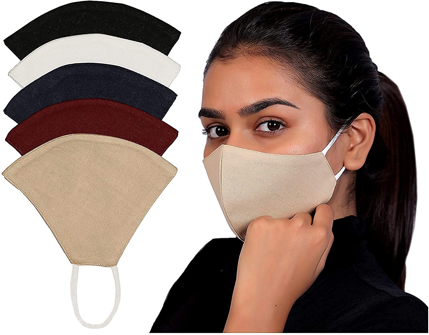 KRIMA ENTERPRISE 100% Pure Cotton 2 -Layered Super Soft Reusable Washable Protection Cloth Face Mask for Men/Women/ Unisex Adults