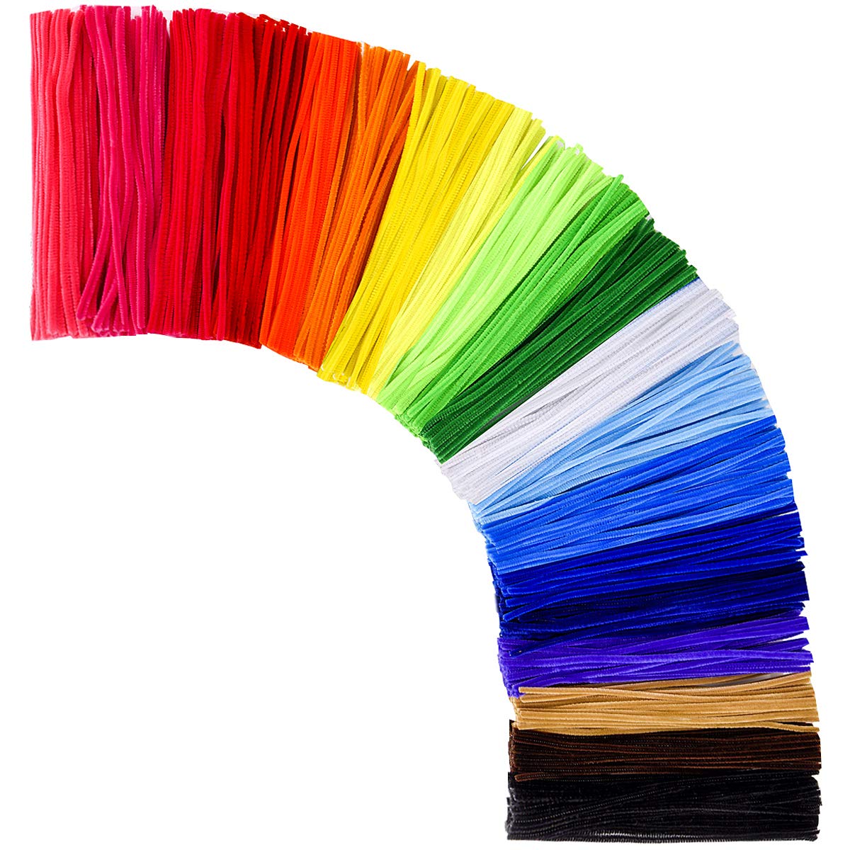 Pipe Cleaners,1000 pcs and 20 Assorted Colors 12 inch Chenille Stems for DIY Art Creative Crafts Decorations