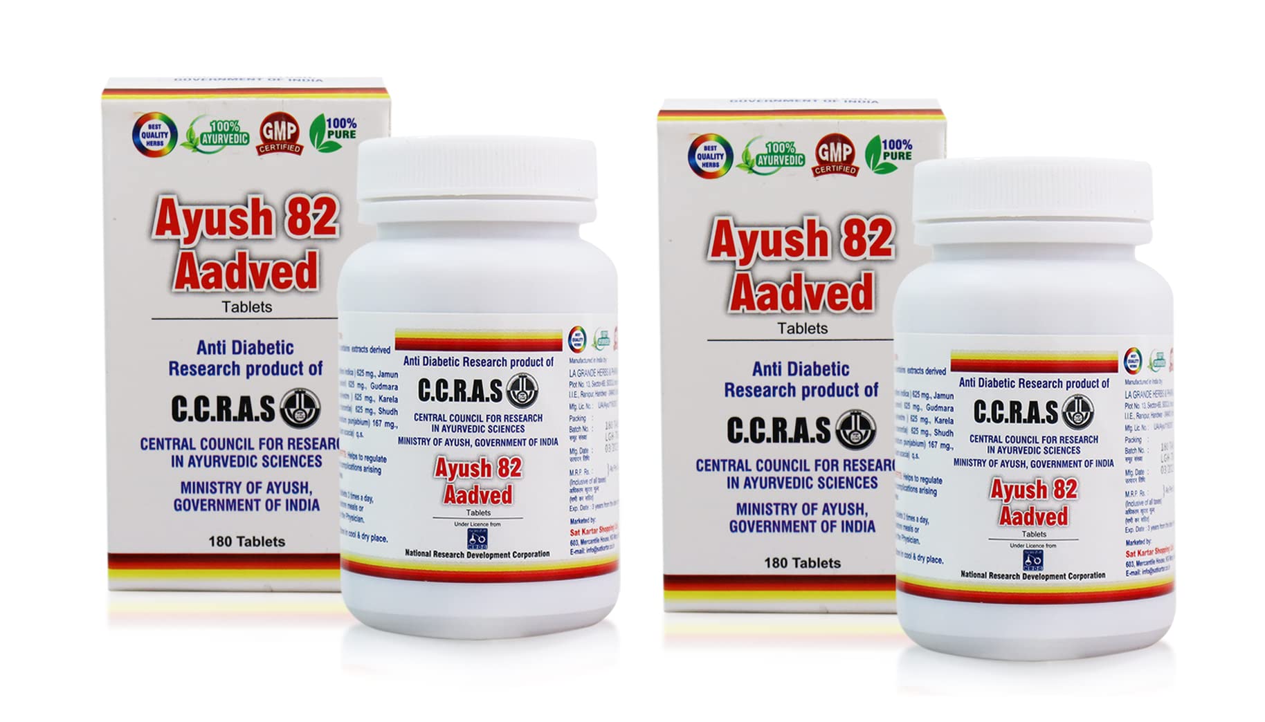 8848 Ayush 82 Aadved Controls Blood Sugar Level Approved By Ministry Of Ayush Made Of Pure Herbs Pack Of 2 For Women & Men