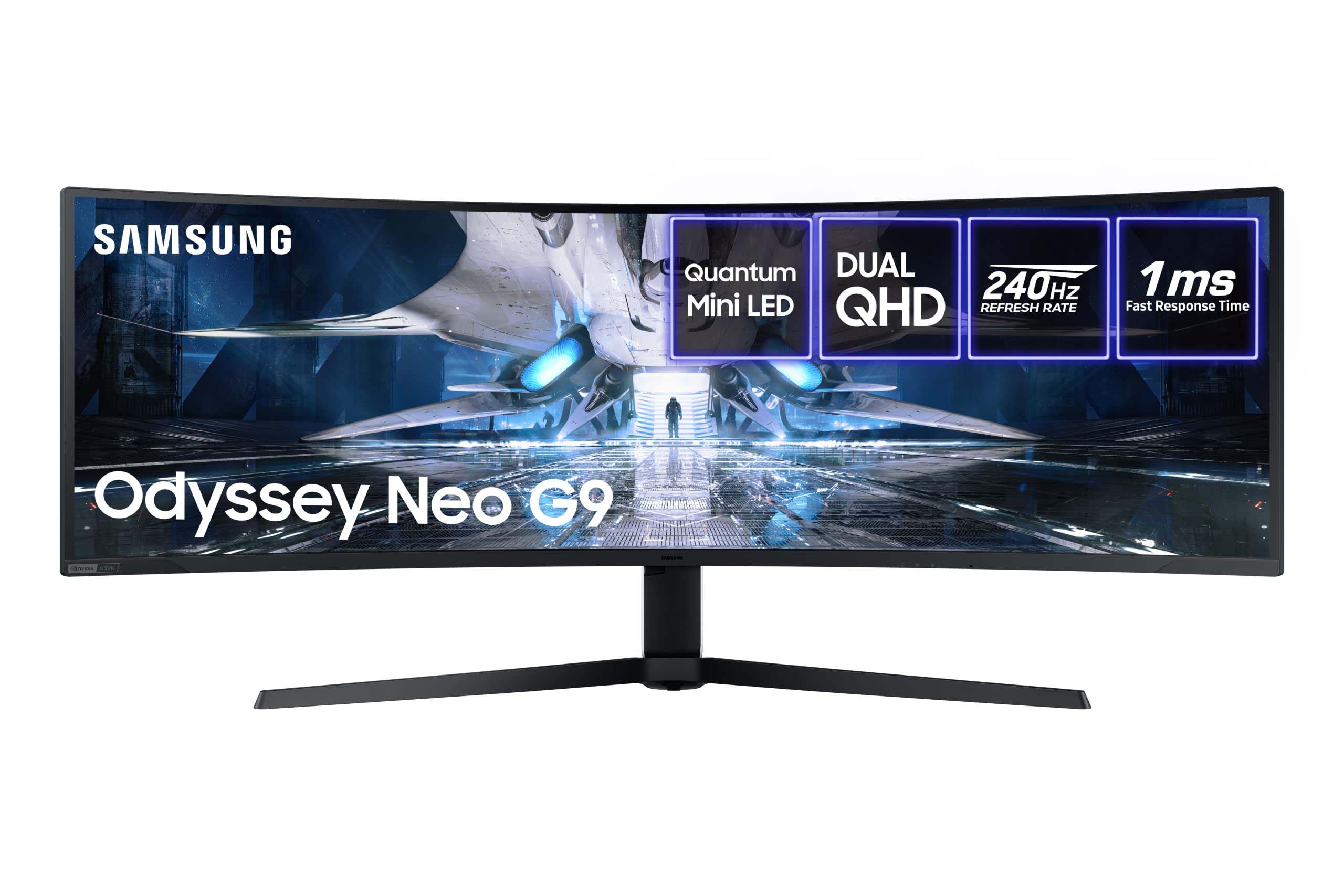 Samsung Odyssey Neo AG95 LS49AG950NPXXU 49" DQHD Mini LED Curved Gaming monitor with HDMI 2.1-240Hz, 1ms, 5120x1440, HDR2000, HDMI 2.1, USB Hub, Displayport, Freesync Premium Pro, Height Adjust