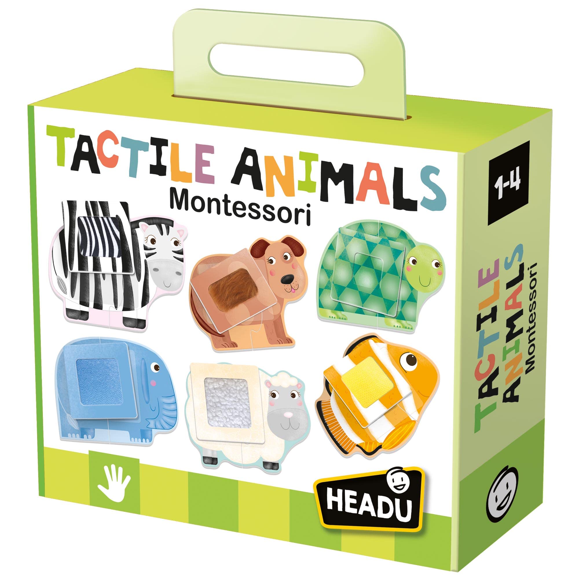 Headu - Tactile Animals Montessori, Educational Toys, Kids Puzzle, Large Shaped Tactile Puzzles, Kids Jigsaw Puzzles, Learning Games