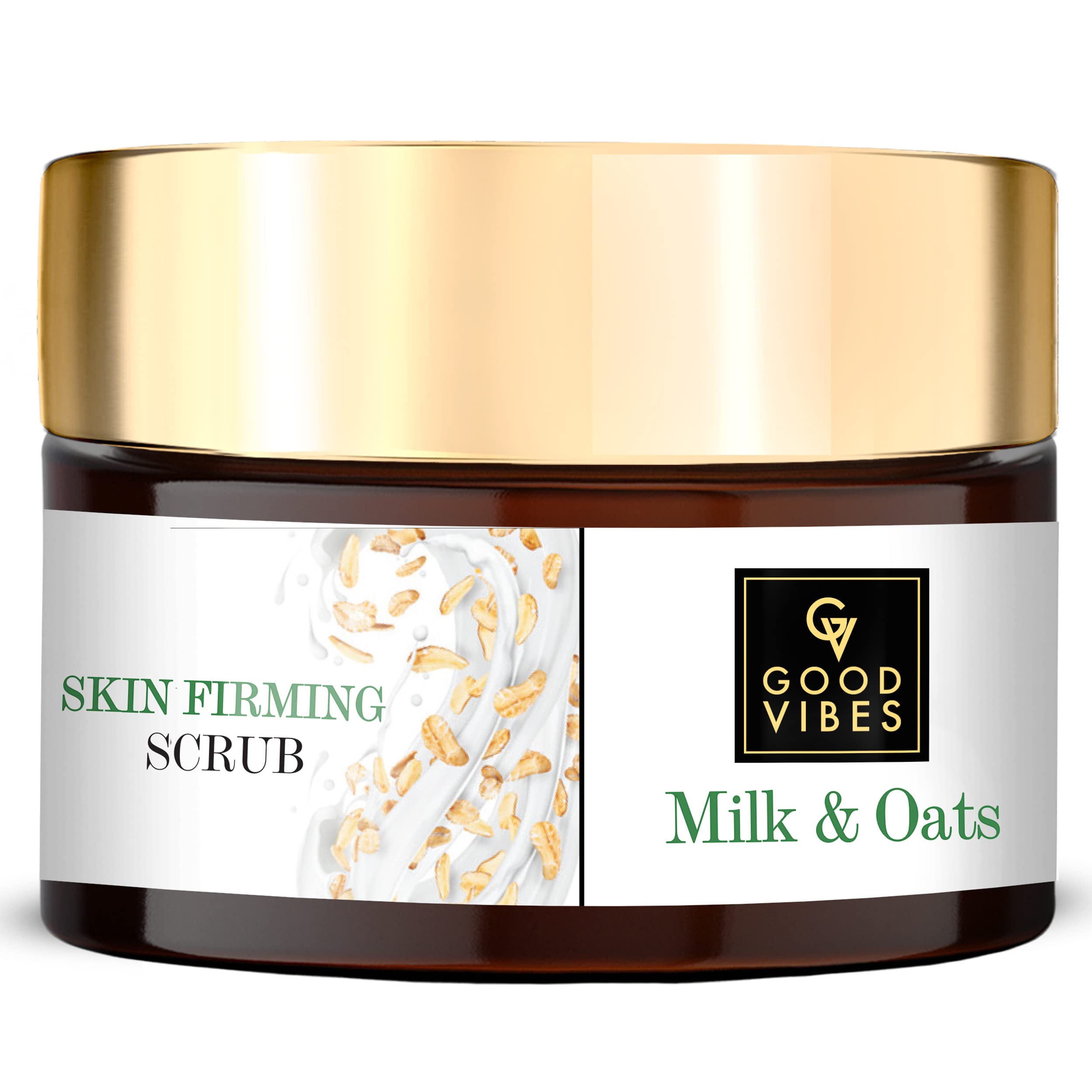 Good Vibes Milk & Oats Skin Firming Face Scrub, 50 g | Smoothening, Moisturizing, Softening, Anti Ageing Skin Exfoliant For All Skin Types | Vegan, No Parabens, Sulphates, Mineral Oil