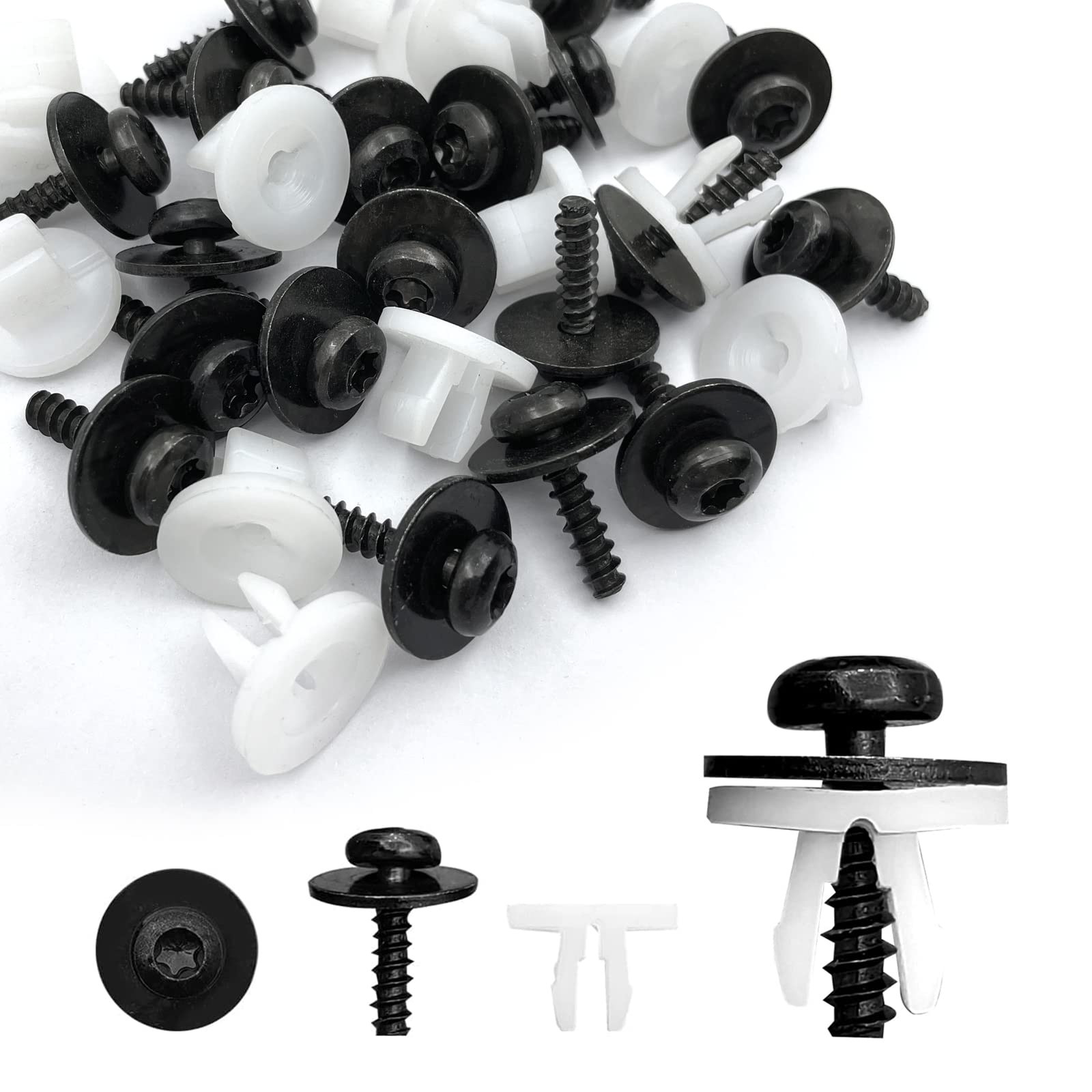 10Pcs Engine Splash Shield Guard Undertray Cover Screws Bolt Nut Clip Kit Compatible with Ford Escape F-150 Edge Focus Fusion C-Max S-Max Transit Lincoln MKC W708591S424