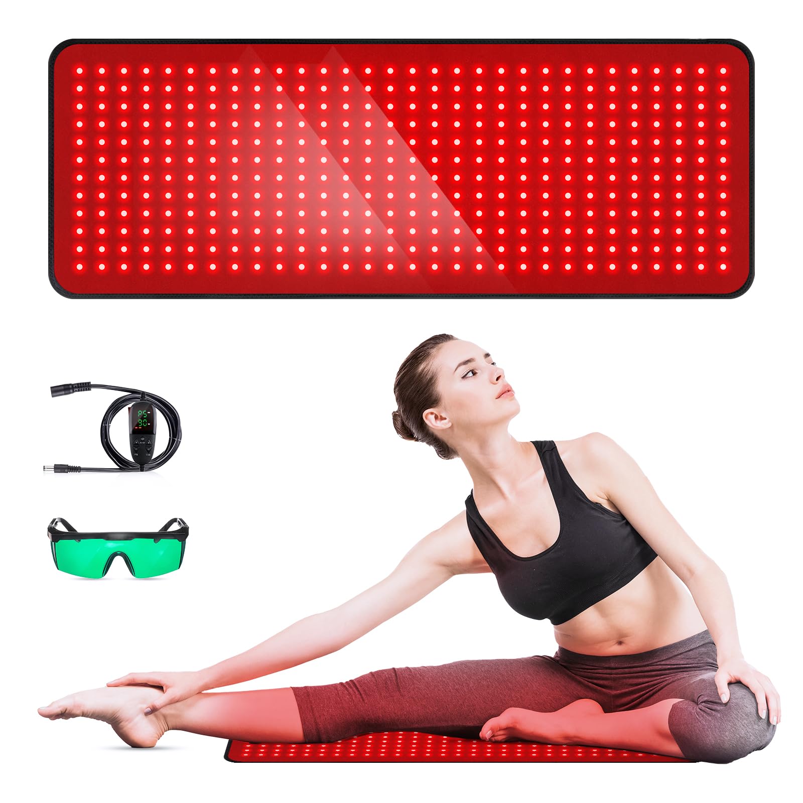 Red Light Therapy for Body, 31" * 11" Red Light Therapy Pad, Dual Chip Grade 360 LEDs 660nm & 850nm Infrared Light Therapy for Body Back Waist Shoulder Knee Joint Pain Relief, Gift for Women Men