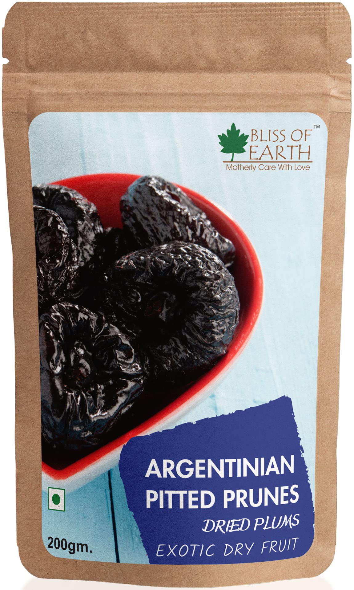 BLISS OF EARTH200gm Argentinian Pitted Prunes Dried Plums Exotic Dry Fruit