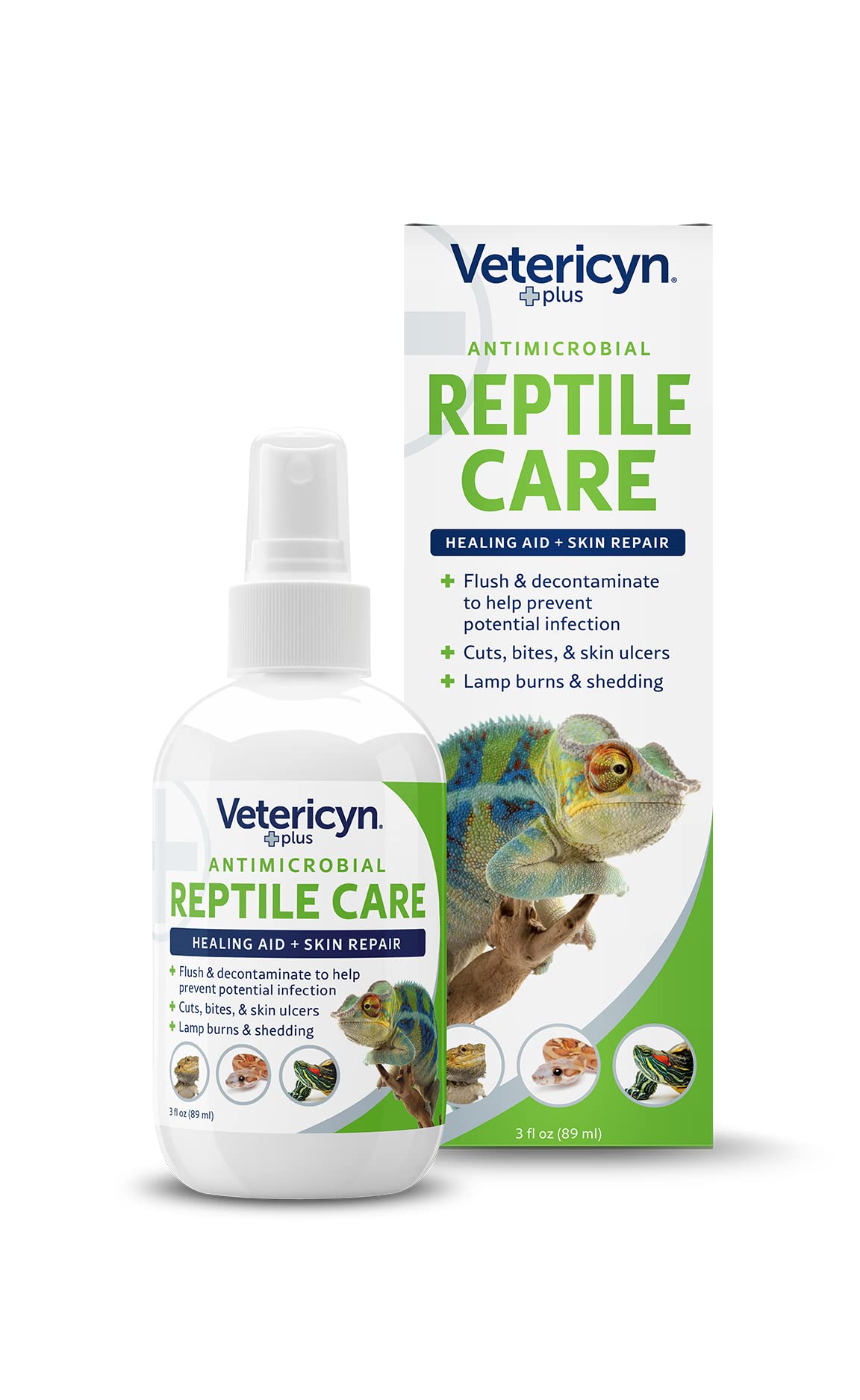 VetericynPlus Reptile Wound Care Spray | Reptile Skin Repair, Help Care for Reptile Wounds, Including Scale Rot, Lamp Burns, and Shedding. 3 Ounces