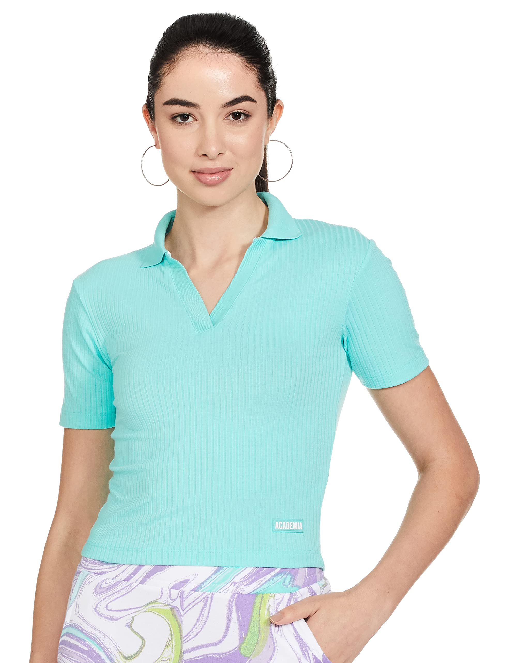 MaxWomen Rib Crop Polo