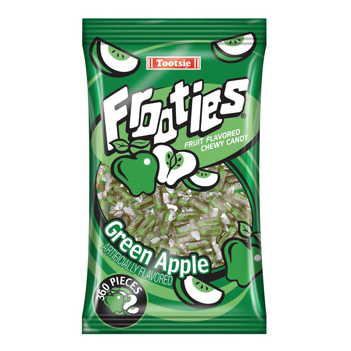 Green Apple Tootsie Roll Frooties Chewy Candy - 38.8 OZ 360-piece Bag (Gluten Free ~ Peanut Free)