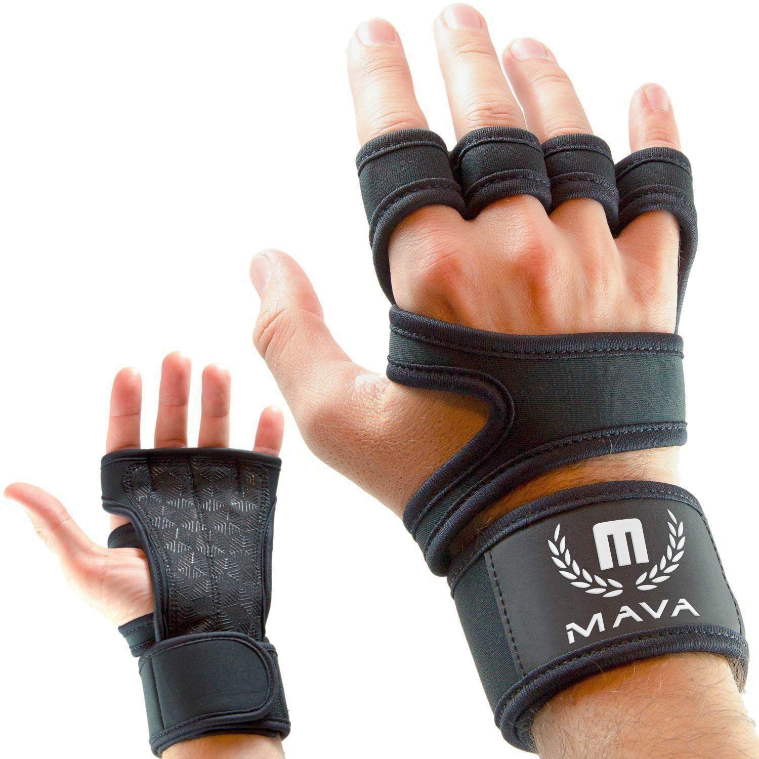 Mava Sports Cross Training Gloves with Wrist Support for Fitness, WOD, Weightlifting, Gym Workout & Powerlifting - Silicone Padding, no Calluses - Men & Women, Strong Grip