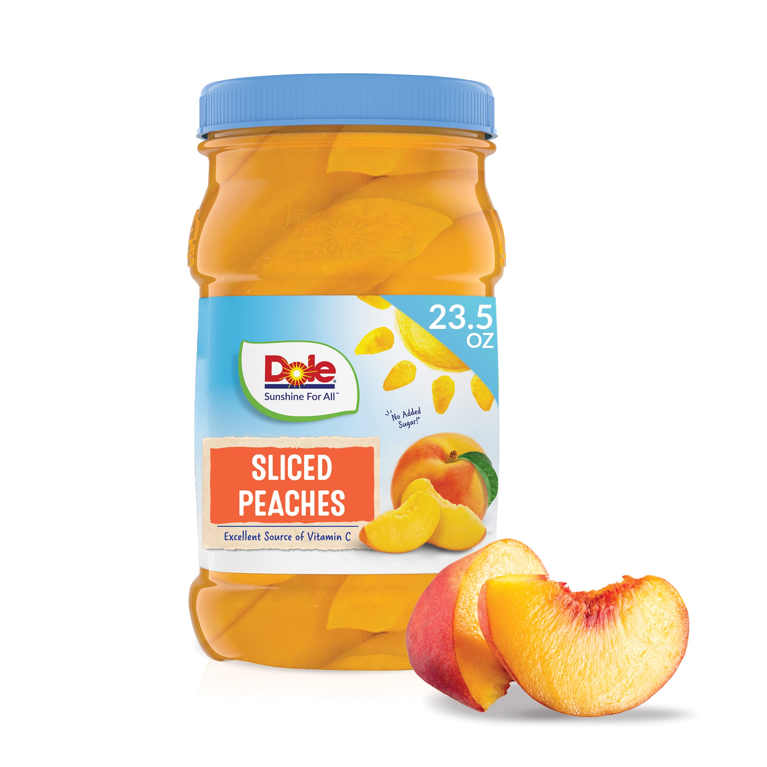 Dole Yellow Cling Sliced Peaches in 100% Fruit Juice, 23.5 Oz Resealable Jar