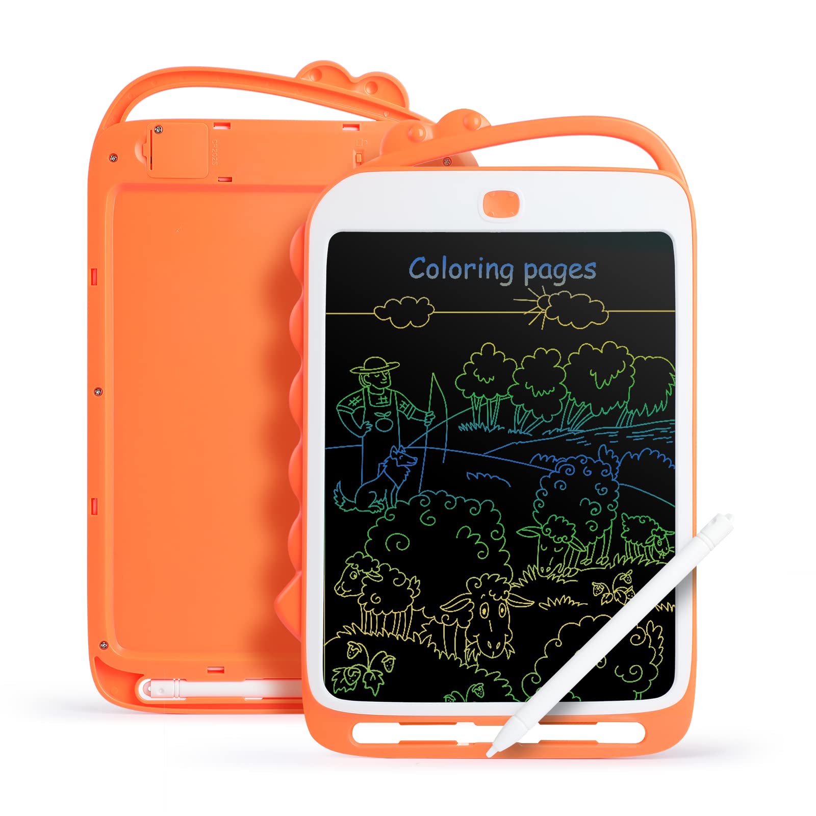 LCD Writing Tablet Kids Toys, Baytion Colorful Drawing Pad for Kids 10 Inch, Reusable Doodle Board with Erase Button, Educational Gift for Toddlers Kids, Electronic Learning Toys (Orange)