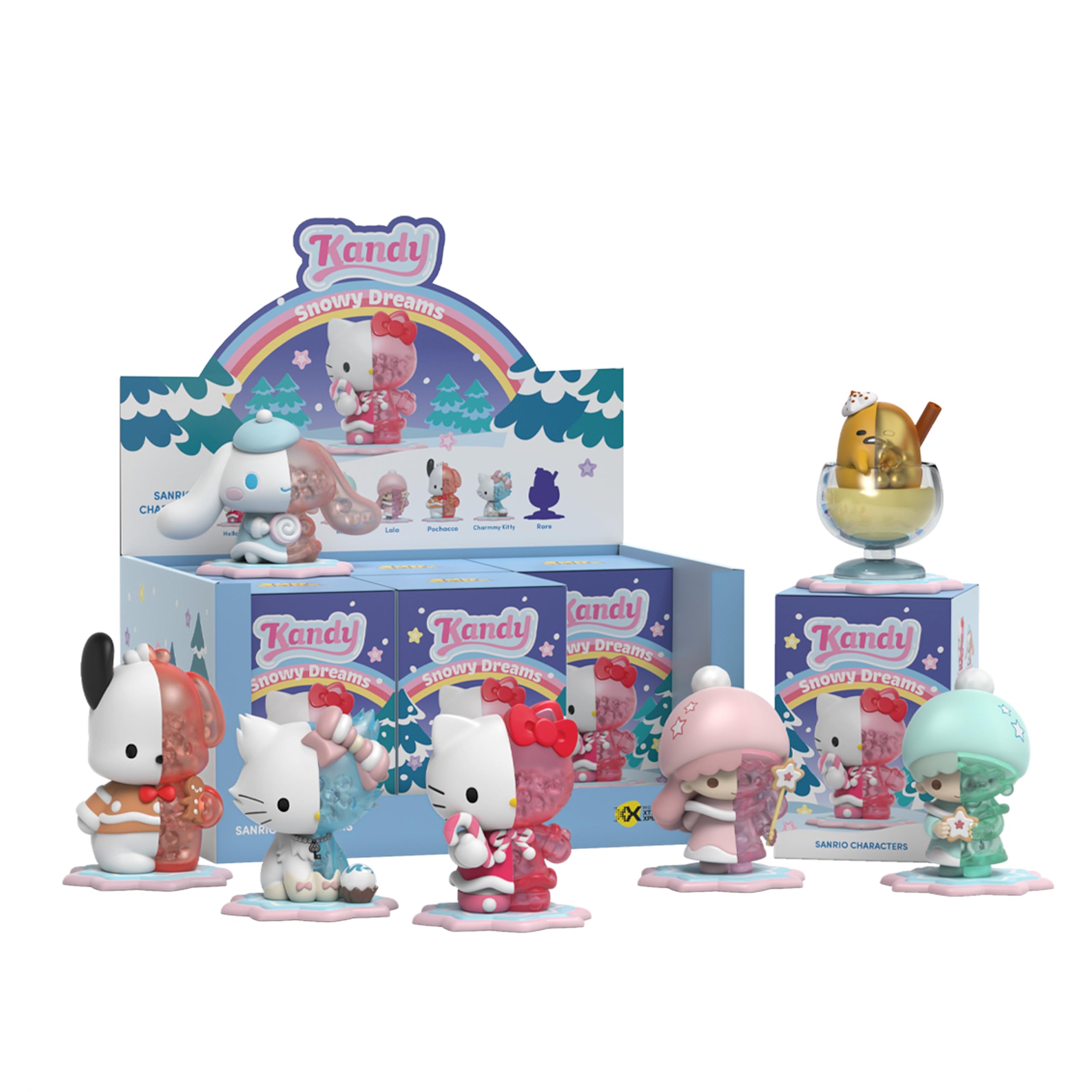 Mighty Jaxx Sanrio Kandy x Sanrio (Snowy Dreams) | Sealed Tray of 6 - Contains No Duplicates | Blind Box Toy Collectible Figurines