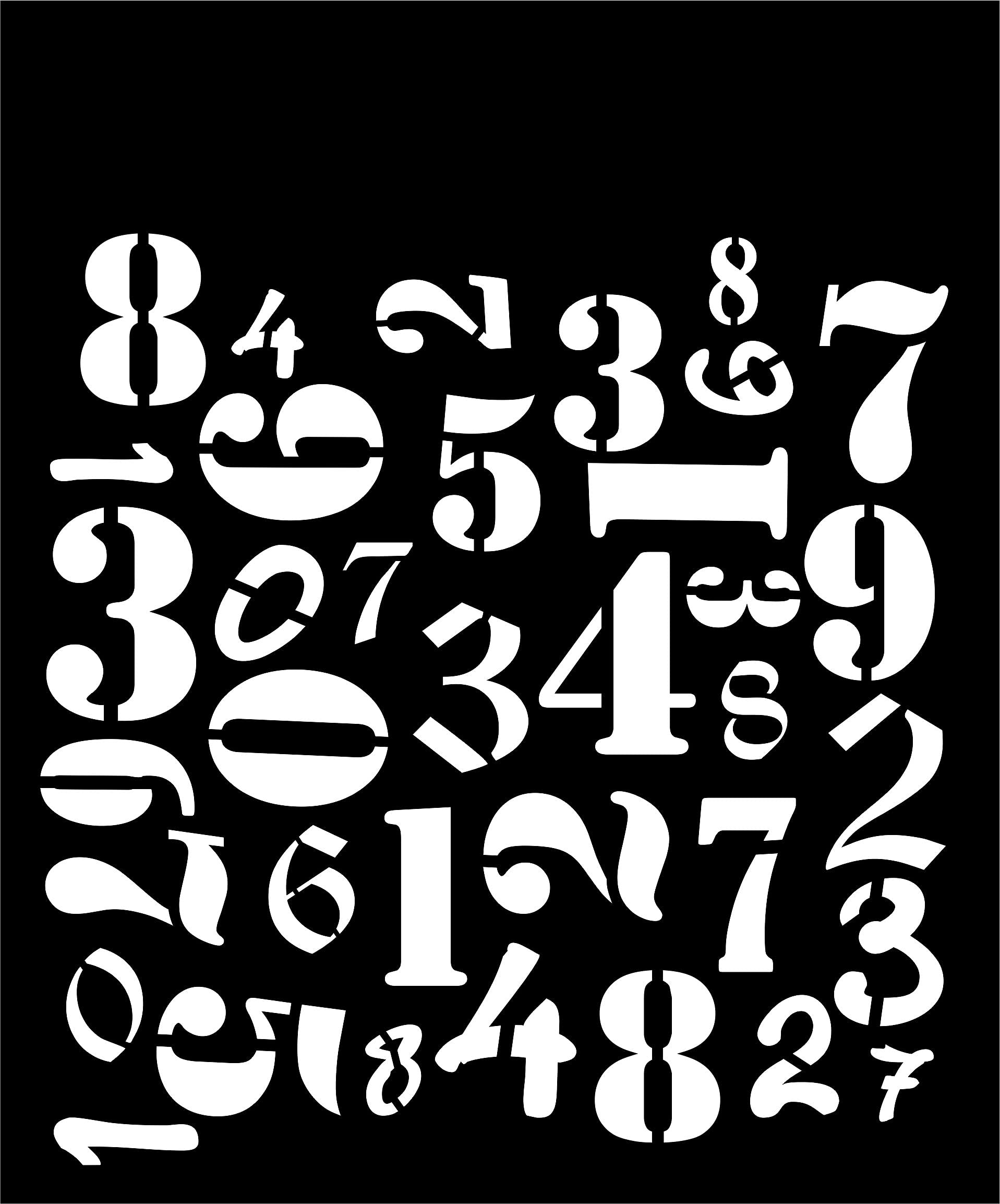 Expressions Craft Stencils Numbers | for Mixed Media, Wall Painting, Art and Craft, Home Decor, DIY Craft, Card Making and Fabric Painting, 6"X6"………