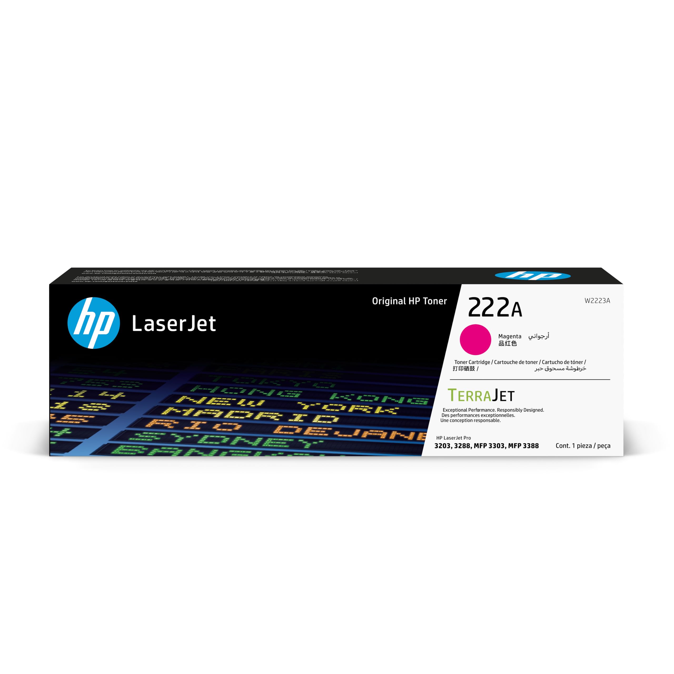 HP 222A Magenta Original LaserJet Toner Cartridge | Compactible with HP LaserJet Pro 3203, 3288, MFP 3303, MFP 3388 Printer Series