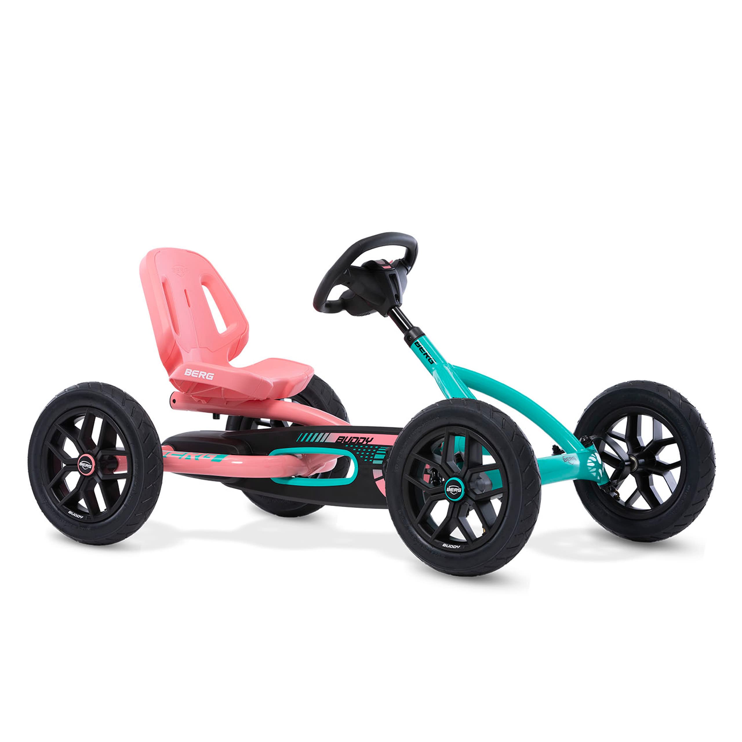 Berg Toys Buddy Lua Pedal Go Kart for Kids and Adults – Adjustable Ride On Toy for Ages 4-8 – Go Karts with BFR System, Go Cart for Kids and Adults Outdoor Pedal Car for Kids (Multi)