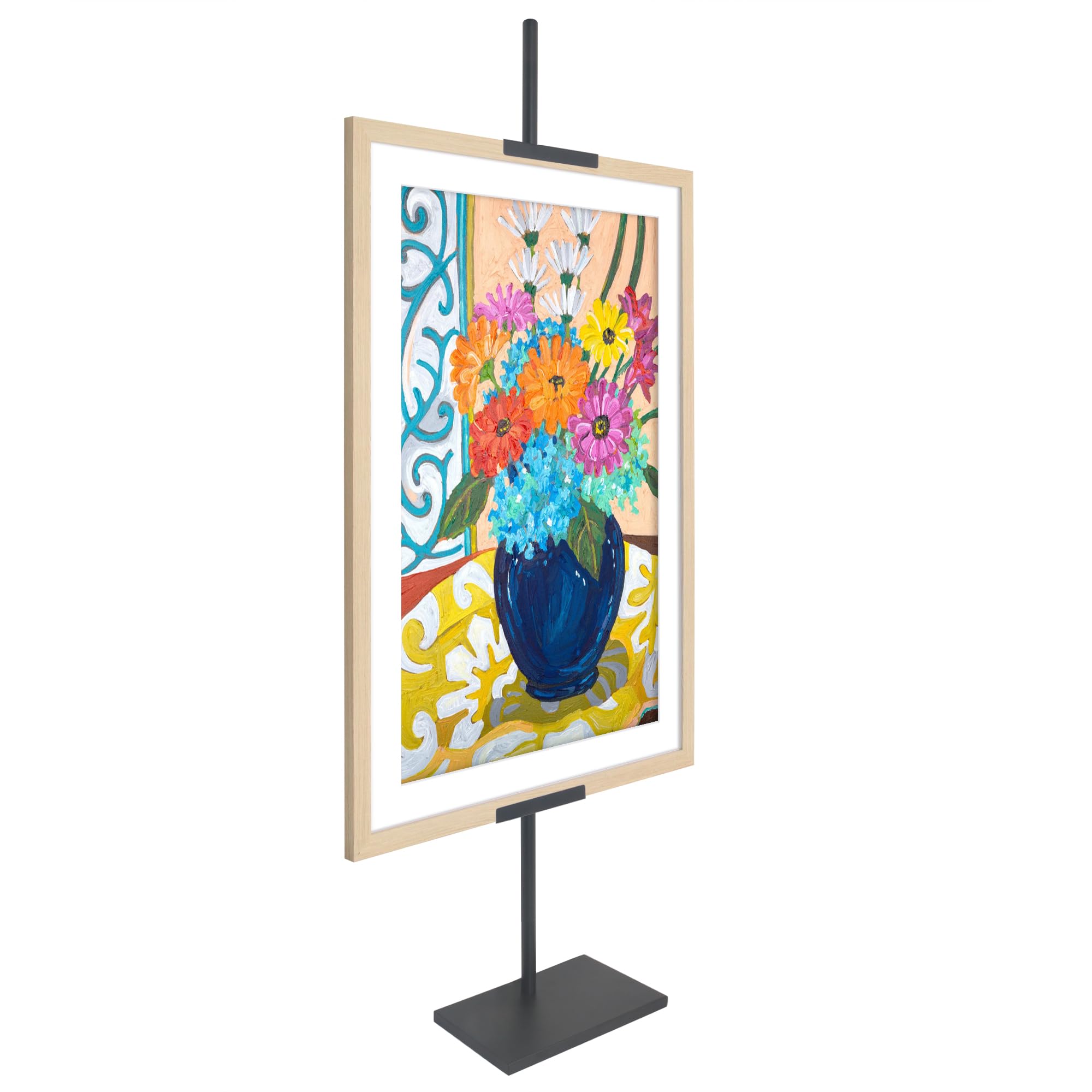 Americanflat Adjustable Easel Stand for Picture Frames up to 50" - Ideal Picture Frame Stand for Art, Signs, or Photos - Use Easel Stand for Home or Events - Adjustable Picture Stand in Black