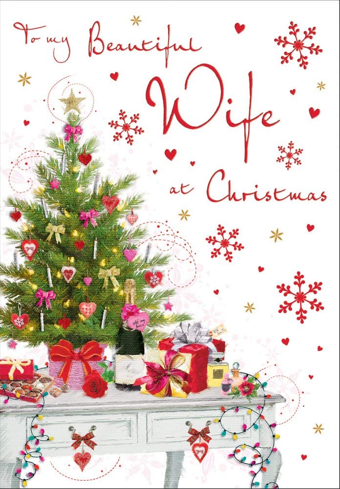 Wife Luxury Christmas Card Size 6" X 9"