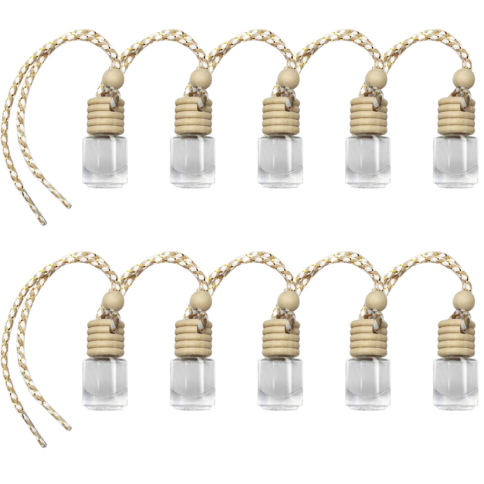 10pcs Aromatherapy Car Diffuser Necklace Car Vehicle Air Freshener Essential Diffuser Oil Fragrance Aromatherapy Bottles