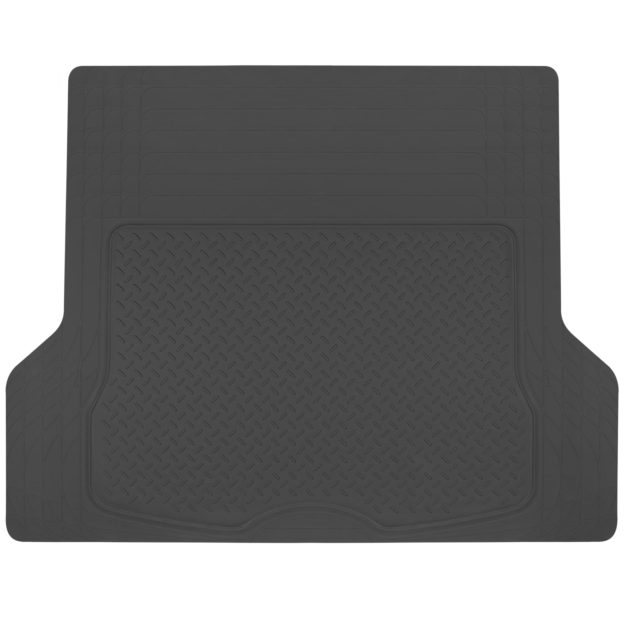 BDK-Mt-785 Heavy Duty Cargo Liner Floor Mat-All Weather Trunk Protection, Trimmable To Fit & Durable Hd Rubber Protection For Car Suv Sedan Auto - Black