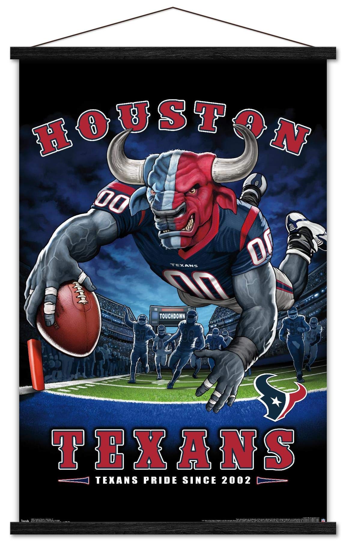 Trends International NFL Houston Texans - End Zone 17 Wall Poster, 22.375" x 34", Print and Black Hanger Bundle